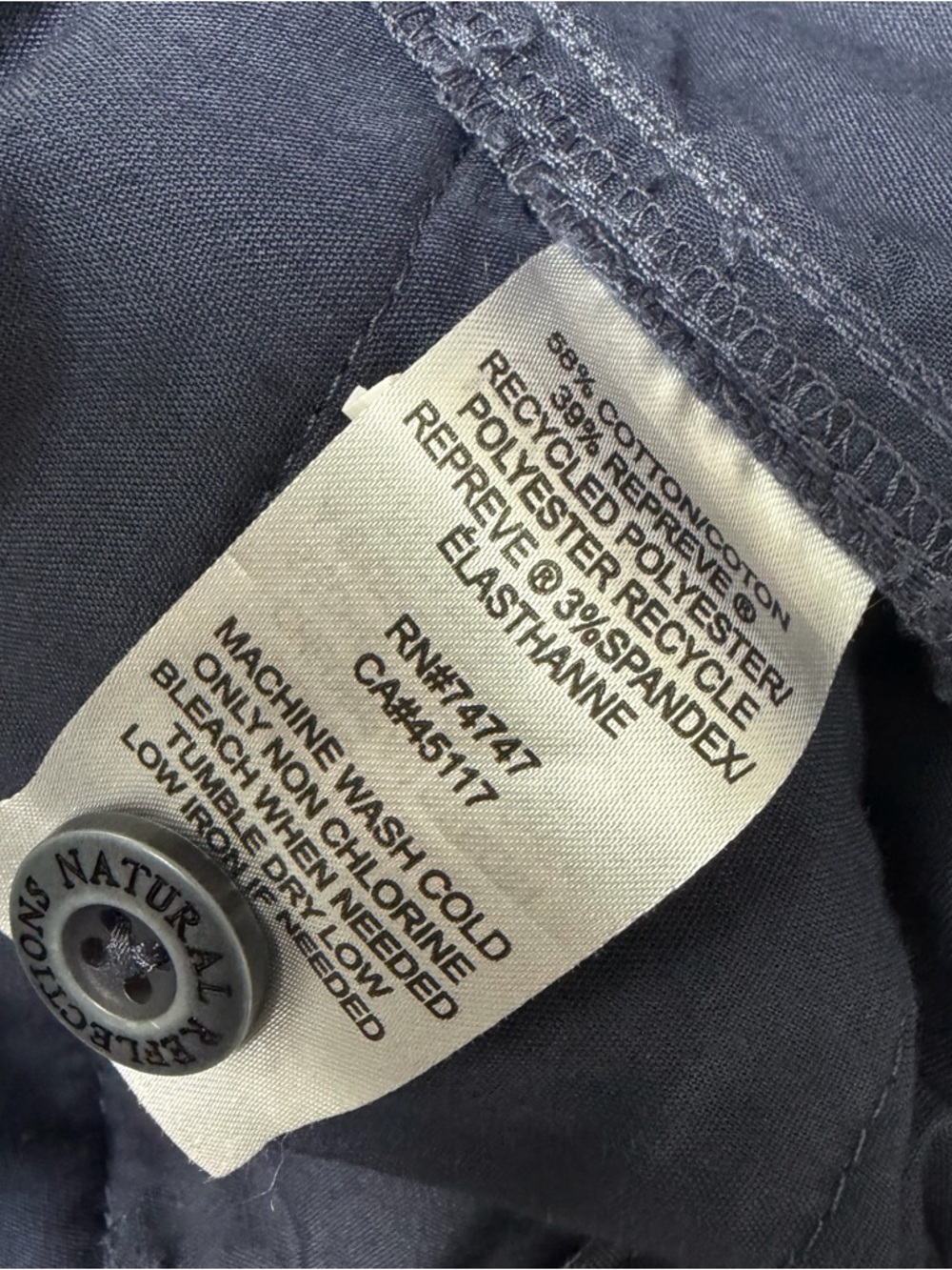 NATURAL REFLECTIONS BASS PRO SHOPS BERMUDA SHORTS FLAT FRONT POCKETS NAVY 6 - Picture 8 of 10
